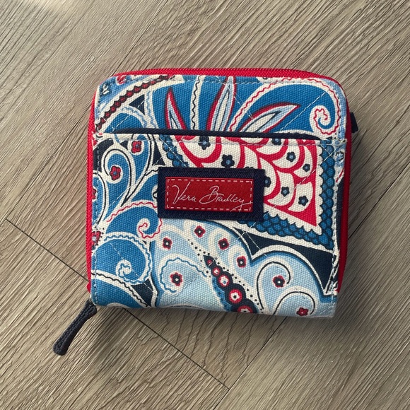 Vera Bradley Red and Blue Patterned Wallet - Picture 2 of 3